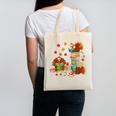Turkey Reading Books Fall Librarian Book Lover Teacher Kids Canvas Tote Bag