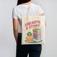 Unearth A Story Cute Turtle Reading Books Librarian Canvas Tote Bag