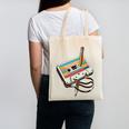 Vintage Cassette Tape And Pencil Nostalgia Party 70s 80s 90s Premium Canvas Tote Bag