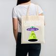 I Wanna Go Home Introvert UFO UAP Flying Saucer Trippy Alien Raglan Baseball Tee Canvas Tote Bag