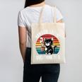 Women's Hang On Let Me Overthink Cat Coffee Retro Introvert Canvas Tote Bag