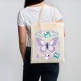 Y2K Butterfly Floppy Disk Art Digital Nostalgia Canvas Tote Bag