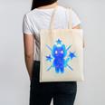 Yk2 Grunge Earthy Blue Cat With Stars Tomboy 90s Nostalgia Canvas Tote Bag