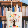 100 Days In The Books Reading Teacher 100th Day Of School Premium Canvas Tote Bag
