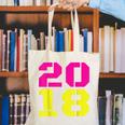 2018 Big Neon Numbers For The New Year Or Graduation Canvas Tote Bag