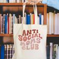Anti Social Moms Club On Back Retro Introvert Unsociable Canvas Tote Bag
