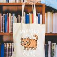 Anxious But Cute Anxiety Meme Cat Lover Introvert For Men Women Canvas Tote Bag
