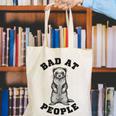 Bad At People Ferret Introvert Saying Slogan Canvas Tote Bag