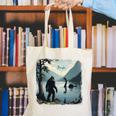 Bigfoot Sasquatch & Loch Ness Monster Introvert Bruh Canvas Tote Bag Bigfoot Sasquatch & Loch Ness Monster Introvert Bruh Canvas Tote Bag