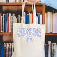 Blue Bow Coquette Floral Senior 2026 Graduation Class Canvas Tote Bag