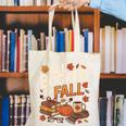 All Booked For Fall Pumpkin Books Thanksgiving Autumn Leaves Canvas Tote Bag