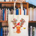 Christmas Librarian Reindeer Xmas Book Teachers Love Reading Canvas Tote Bag