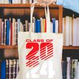 Class Of 2024 High School Senior Graduation Red Sports Style Canvas Tote Bag