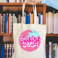 Class Of 2024 Senior Pink Retro Classic Girl Grad Graduation Canvas Tote Bag