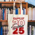 Class Of 2025 Senior 2025 Graduation Red Raglan Baseball Tee Canvas Tote Bag