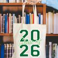 Class Of 2026 Graduation Varsity Green And On The Back Canvas Tote Bag
