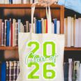 Class Of 2026 Graduation Varsity Lime Green Letters Canvas Tote Bag