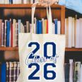 Class Of 2026 Graduation Varsity Navy Blue Letters Premium Tri-Blend Canvas Tote Bag