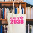 Class Of 2038 Pink Girls Growing Up School Memory Graduation Canvas Tote Bag