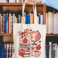 Coquette Teacher School Supplies Bows Books Globe Apple Cute Canvas Tote Bag Coquette Teacher School Supplies Bows Books Globe Apple Cute Canvas Tote Bag