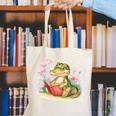 Crocodile Reading Book Watercolor Flowers Kids Canvas Tote Bag Crocodile Reading Book Watercolor Flowers Kids Canvas Tote Bag