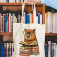 Cute Capybara Reading Books Animal Capybara Bookworms Canvas Tote Bag Cute Capybara Reading Books Animal Capybara Bookworms Canvas Tote Bag