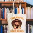 Cute Thanksgiving Teacher Librarian Thankful Reading Books Canvas Tote Bag