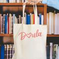 Doula Shirt Tee Heart Midwife Childbirth Graduation Canvas Tote Bag
