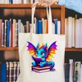 Dragon Reading a Book Bookworm Book Canvas Tote Bag