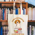 Easily Distracted By Beagles And Books Beagle Dog Canvas Tote Bag