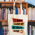 Eat Sleep Read Repeat Reading Books Reader Bookworm Canvas Tote Bag