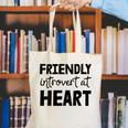 Friendly Introvert At Heart Canvas Tote Bag Friendly Introvert At Heart Canvas Tote Bag