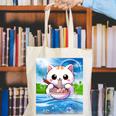 Frutiger Aero Aesthetic Tech Kawaii Ramen Cat Fishes Canvas Tote Bag