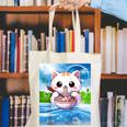 Frutiger Aero Aesthetic Tech Kawaii Ramen Cat Fishes Raglan Baseball Tee Canvas Tote Bag