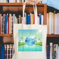 Frutiger Aero Y2k Aesthetic Palm Trees Cyber Beach World Canvas Tote Bag