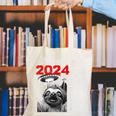 Fun Trendy UFO Sloth Graduation Class Of 2024 Senior Canvas Tote Bag