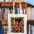Geometric History Educated Women Reading Book Melanin Canvas Tote Bag
