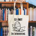 Go Away I'm Introverting Cat Introvert Anxiety Anxious Canvas Tote Bag