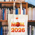 Graduation Basketball Retro Proud Mom Of A 2026 Graduate Canvas Tote Bag