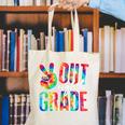 Graduation Peace Sign Out Eighth Grade Tie Dye Hippie Canvas Tote Bag
