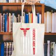 Hospice Aide American Flag Nurses Graduation Medical Canvas Tote Bag