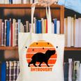 Introvert Retro Sunset Capybara Tee Canvas Tote Bag Introvert Retro Sunset Capybara Tee Canvas Tote Bag