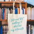 Introvert But Willing To Discuss My Interests Canvas Tote Bag Introvert But Willing To Discuss My Interests Canvas Tote Bag
