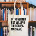 Introverted Macramé Knotter Macrame Introvert Canvas Tote Bag Introverted Macramé Knotter Macrame Introvert Canvas Tote Bag