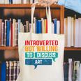 Introverted But Willing To Discuss Art Canvas Tote Bag Introverted But Willing To Discuss Art Canvas Tote Bag