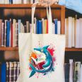 Kawaii Shark Reads Book Reading Library Book Bookworm Canvas Tote Bag