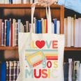 I Love 90's Music Retro Style Nostalgia Cassette 1990s Party Premium Tri-Blend Canvas Tote Bag