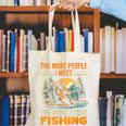 I Love Fishing Bigfoot Fisherman Introvert Sarcastic Canvas Tote Bag