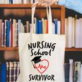 Nursing School Survivor Women Graduation RN Gift Shirt Canvas Tote Bag