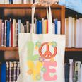 Peace Sign Love Groovy Vibes Costume Nostalgia 1980s Fashion Canvas Tote Bag